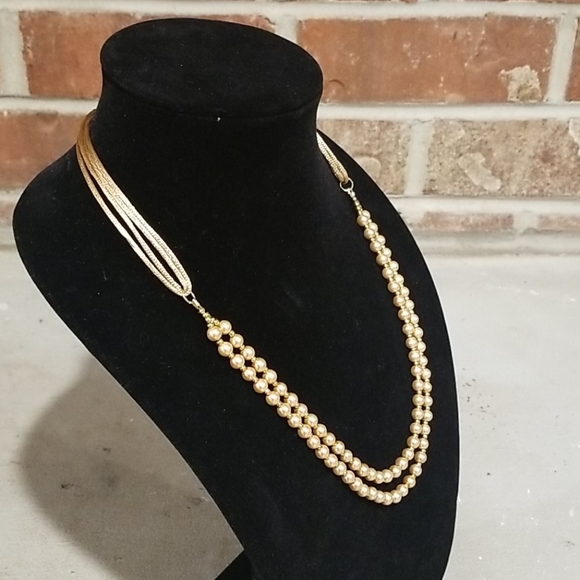 Champagne Pearl Inspired Necklace - Picture 2 of 6